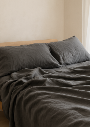 Timmins Dark Grey Linen Sheet Set