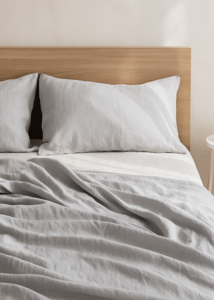 Timmins Light Grey Linen Sheet Set