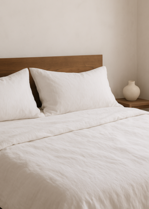 Timmins White Linen Duvet Cover