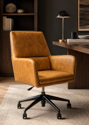 Campbellton Adjustable Office Chair - Concord Mink Leather