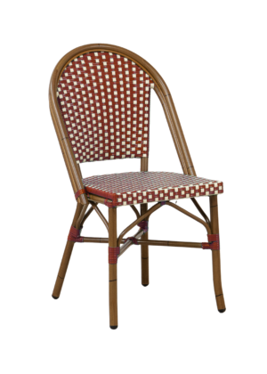 Paris Wicker Side Chair - Bordeaux/Ivory