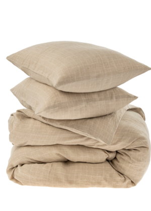Linen Check Duvet Set- Natural