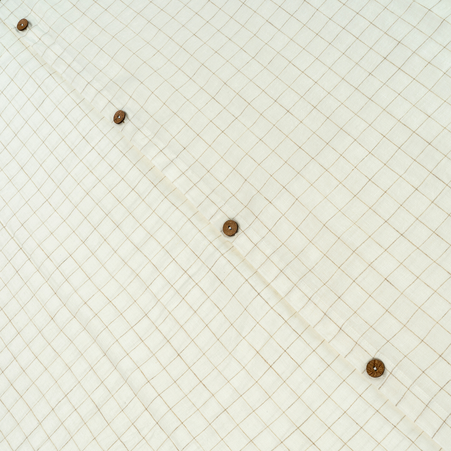 Linen Check Duvet Set - Ivory - Image 2