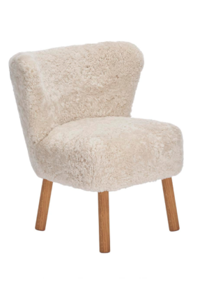 Arlberg Wool Sheepskin Dining Chair - Pearl