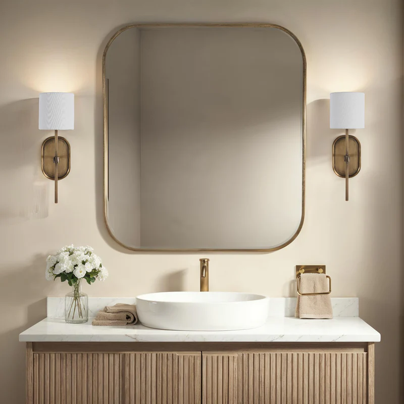 Caspian Antique Brushed Brass Wall Sconce - Image 2