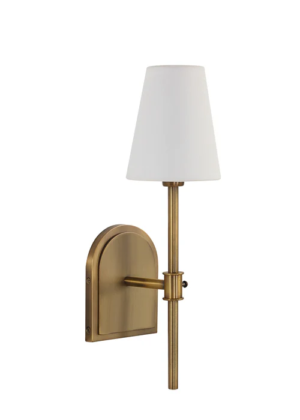 Elio Antique Brush Brass Wall Sconce