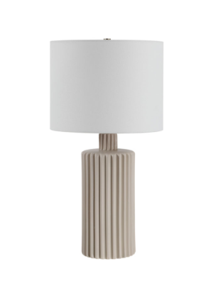 Fluted Ceramic Table Lamp- Glazed Beige