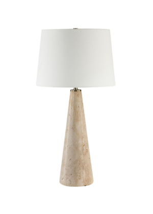 Luna Travertine Table Lamp- Travertine/Natural