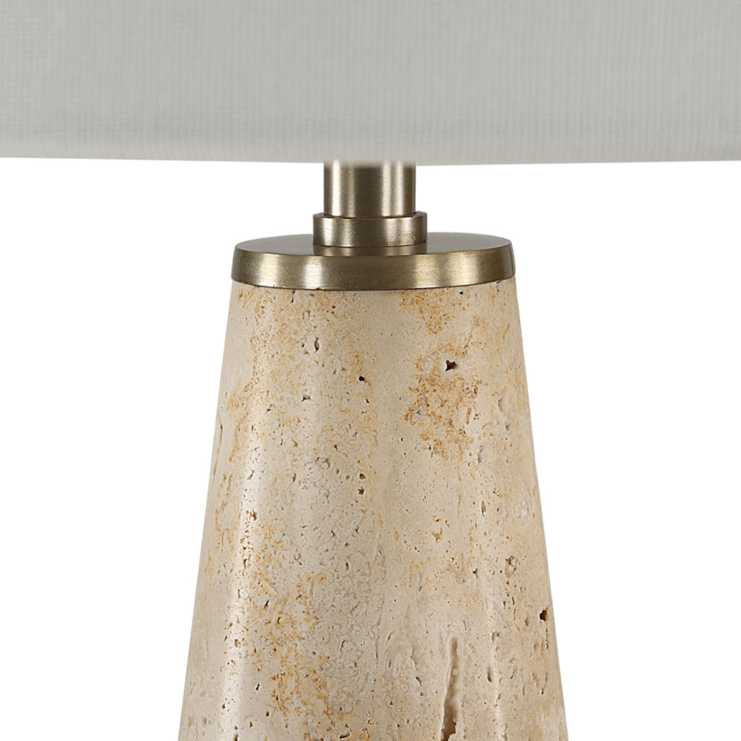 Luna Travertine Table Lamp- Travertine/Natural - Image 6