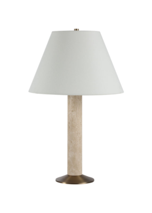 Willow Travertine Table Lamp- Antique Brushed Brass