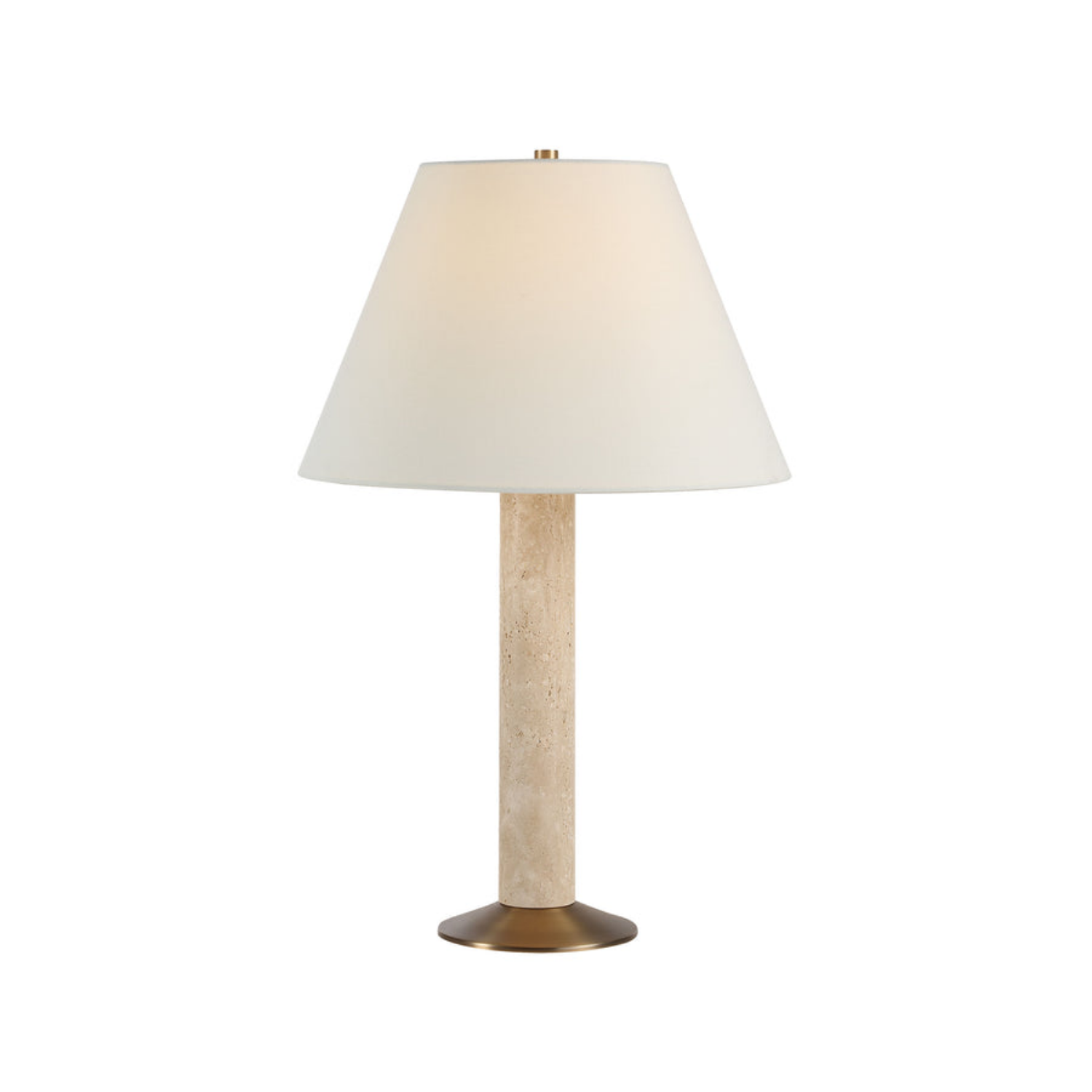 Willow Travertine Table Lamp- Antique Brushed Brass - Image 3