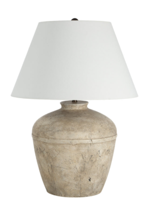 Cove Ceramic Table Lamp- Distressed Brown/Beige