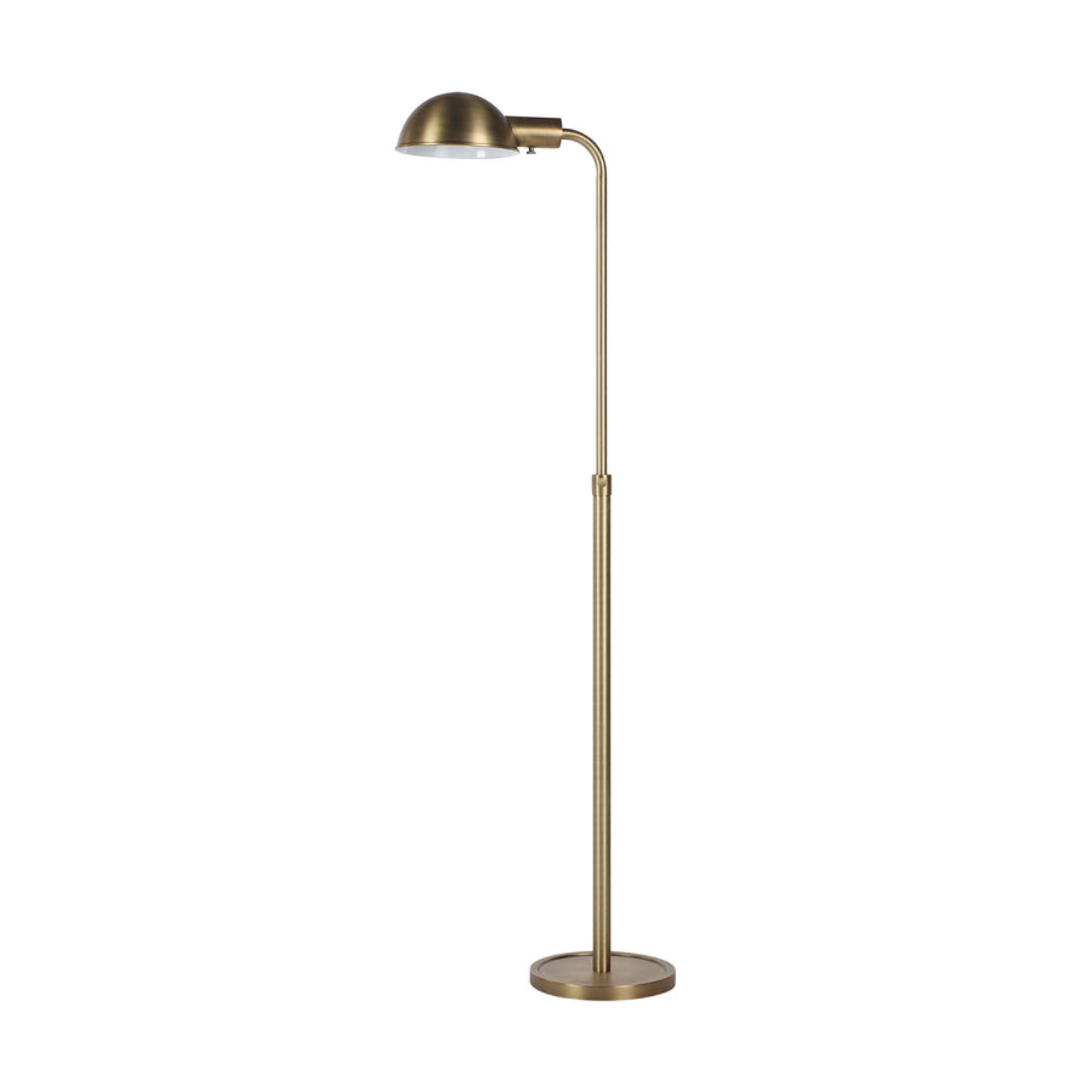 Classic Adjustable Iron Floor Lamp- Dark Antique/Brushed Brass - Image 3