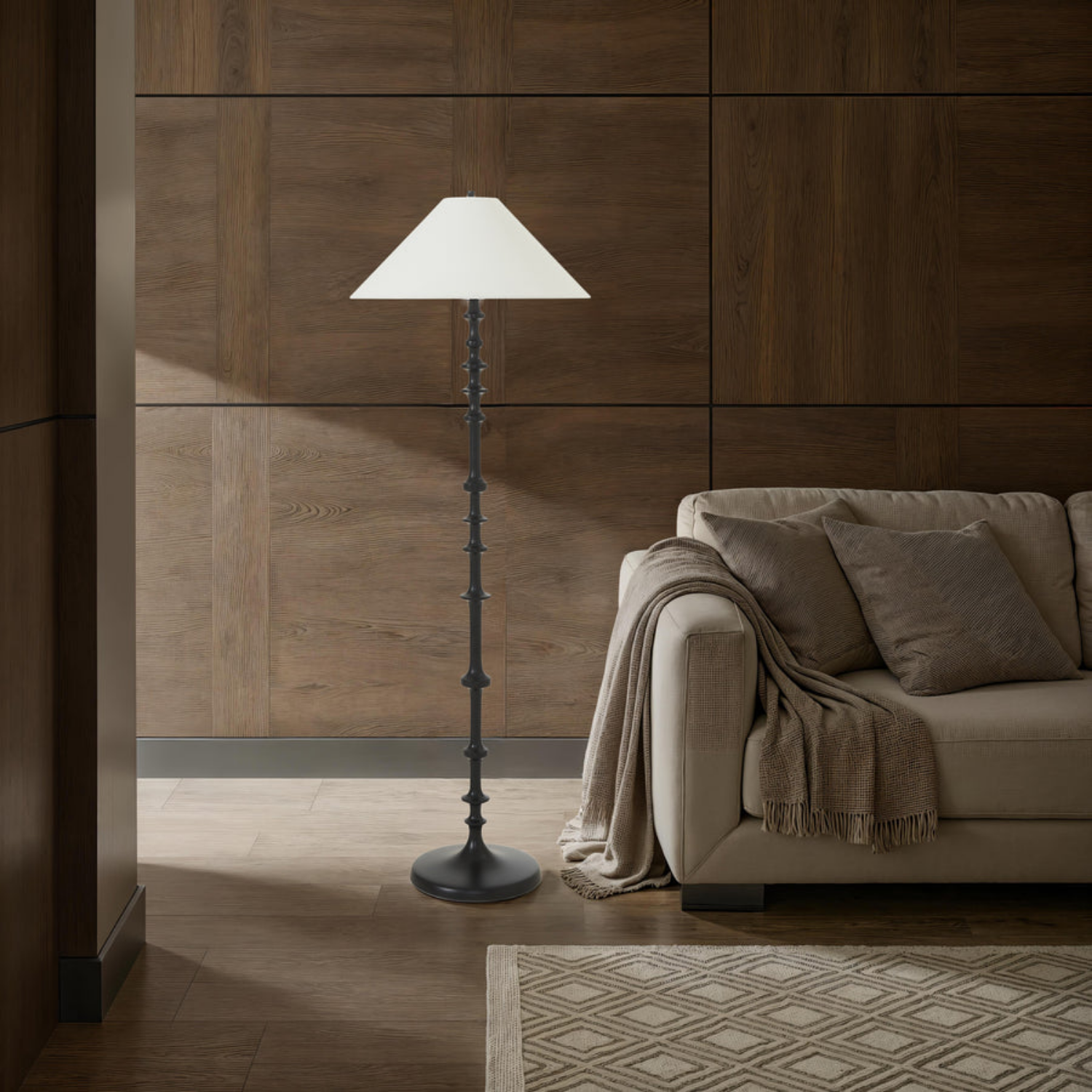 Spire Cast Aluminum Floor Lamp- Matte Black - Image 2