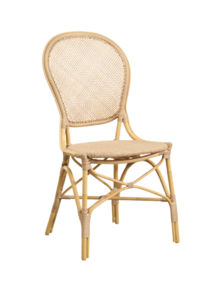 Florence Alu-Rattan Dining Side Chair w/ Cushion
