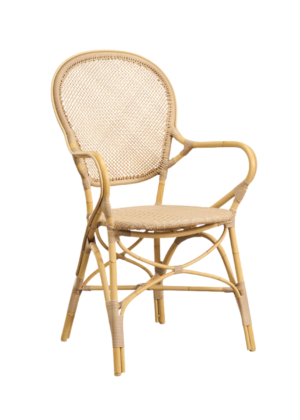 Florence Alu-Rattan Dining Arm Chair w/ Cushion