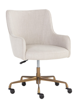 Barrel Beige Linen Office Chair